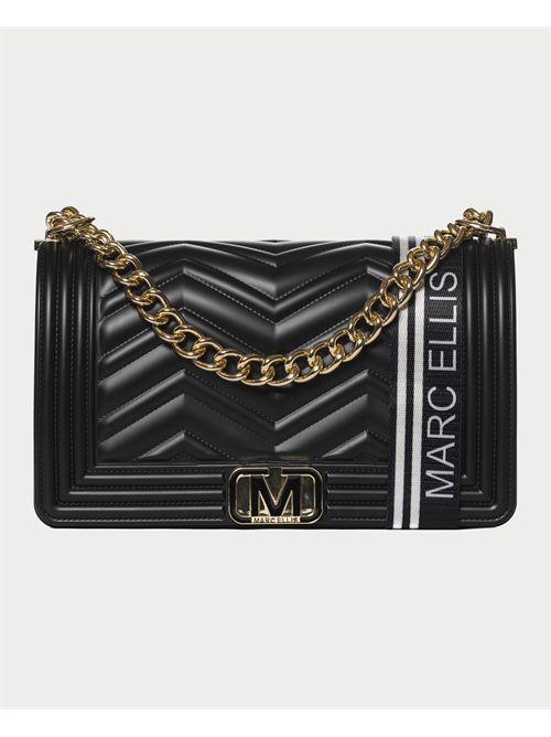 Marc Ellis Quilted Leather Black Bag MARC ELLIS | FLAT WAVE MBLACK/LIGHT GOLD